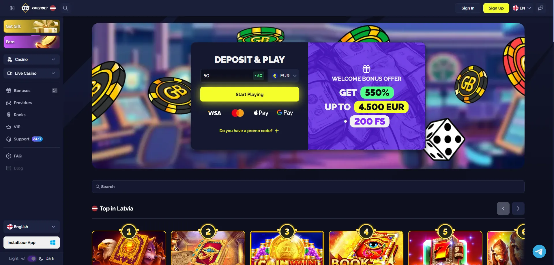 Goldbet Casino начална страница &ndash; казино ревю за България 2026