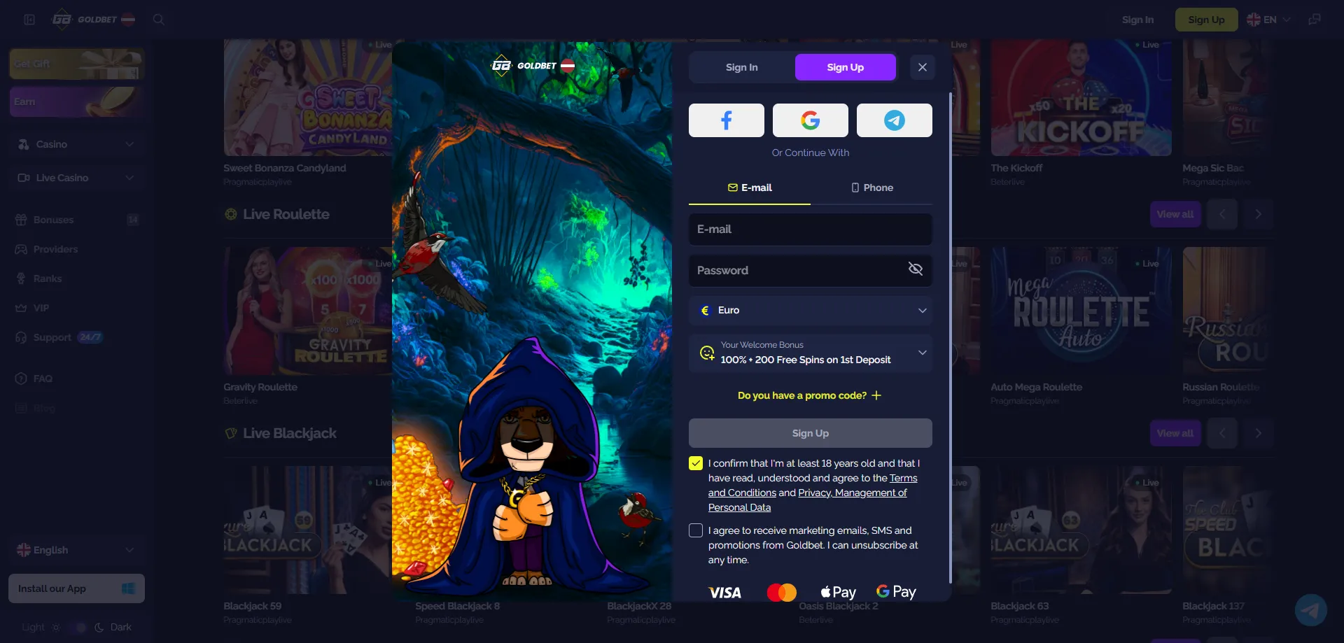 Регистрация в Goldbet Casino &ndash; бърз процес за нови играчи